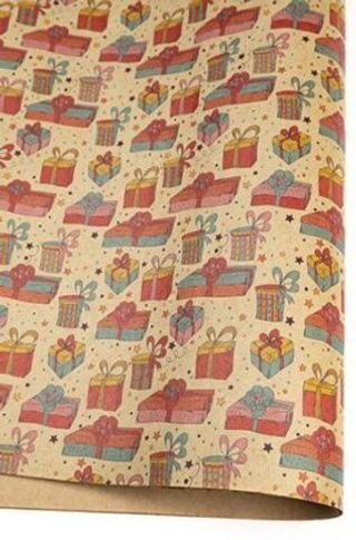 Бумага крафт 100*70см Подарки-сюрпризы 1л.