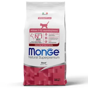 Уценка! Срок до 04.2024/ Сухой корм Monge Cat Speciality Line Monoprotein для котят и беременных кошек, из говядины