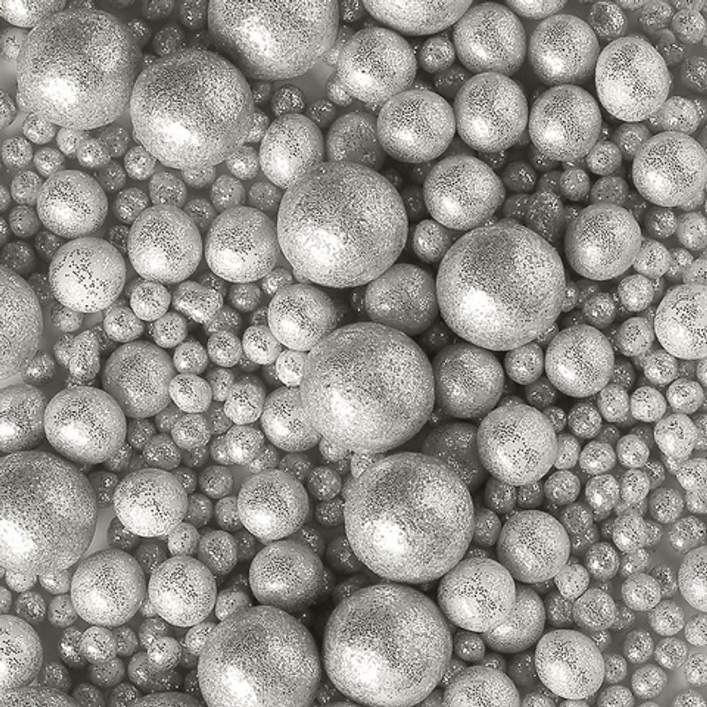 Воздушный рис в глазури "Блеск серебро" 50г