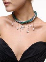 Колье "Sun And Moon" из малахита и лазурита Silver