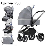 Детская модульная коляска Luxmom 750, автолюлька /выдвижная ручка /цвета