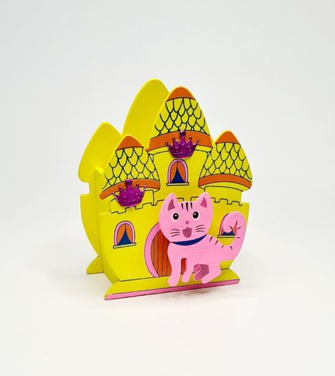 Подставка для ручек из дерева, замок