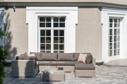 "Лунго" трансформирующаяся лаунж-зона из искусственного ротанга, цвет бежевый