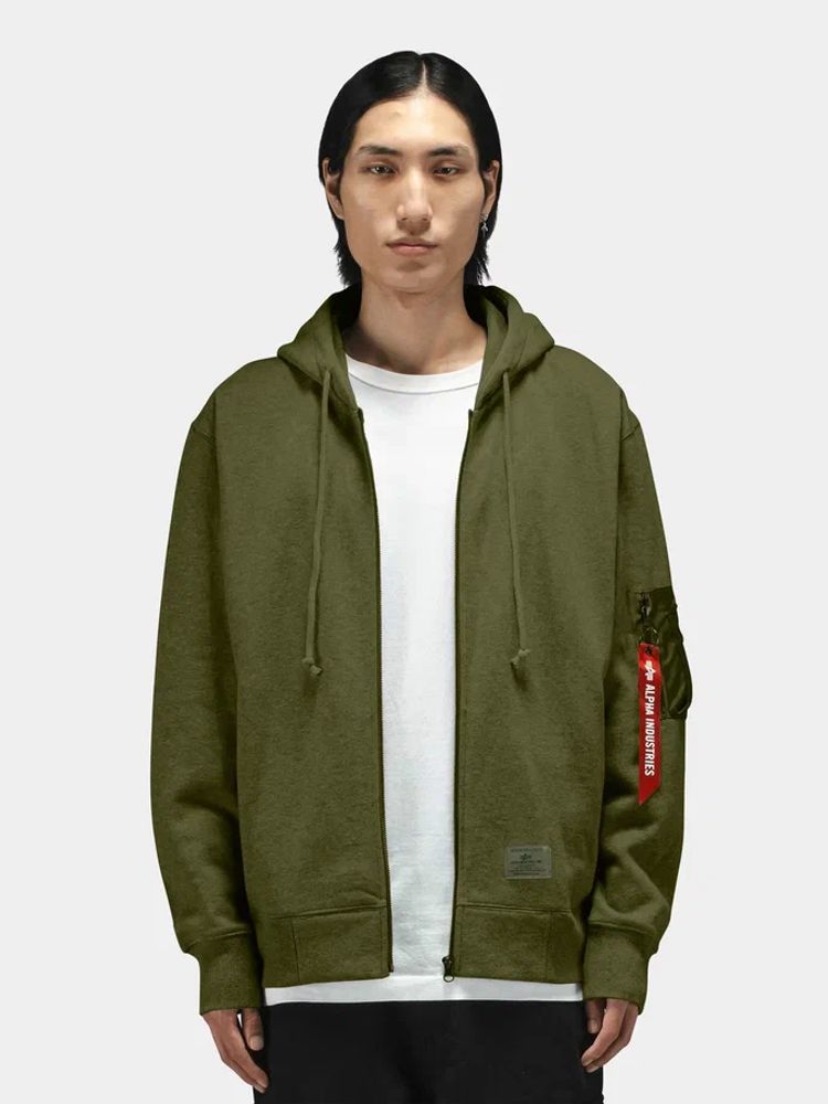 Толстовка Alpha Industries Utility Pocket Full Zip Up OG-107 Green (Зеленый)