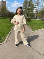 Свитшот удлиненный с коротким рукавом