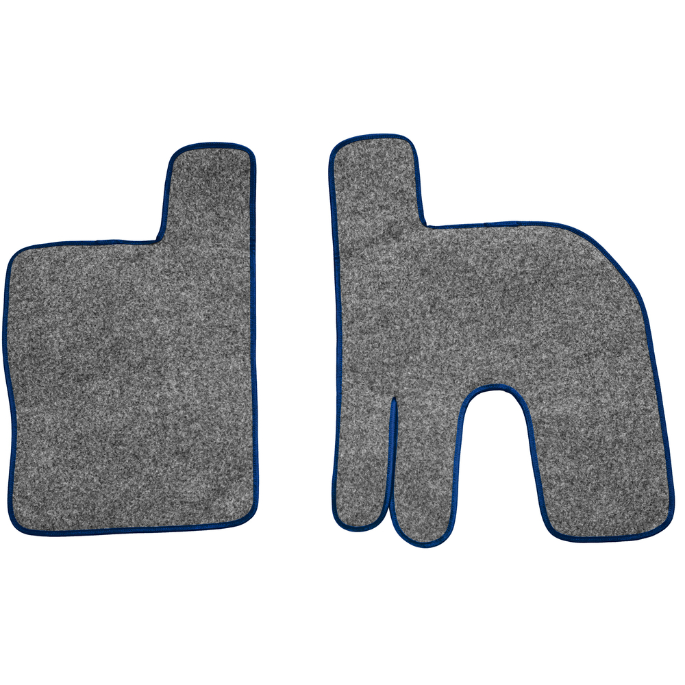 Ковры RENAULT T (автомат) (экокожа, черный, синий кант, синяя вышивка)