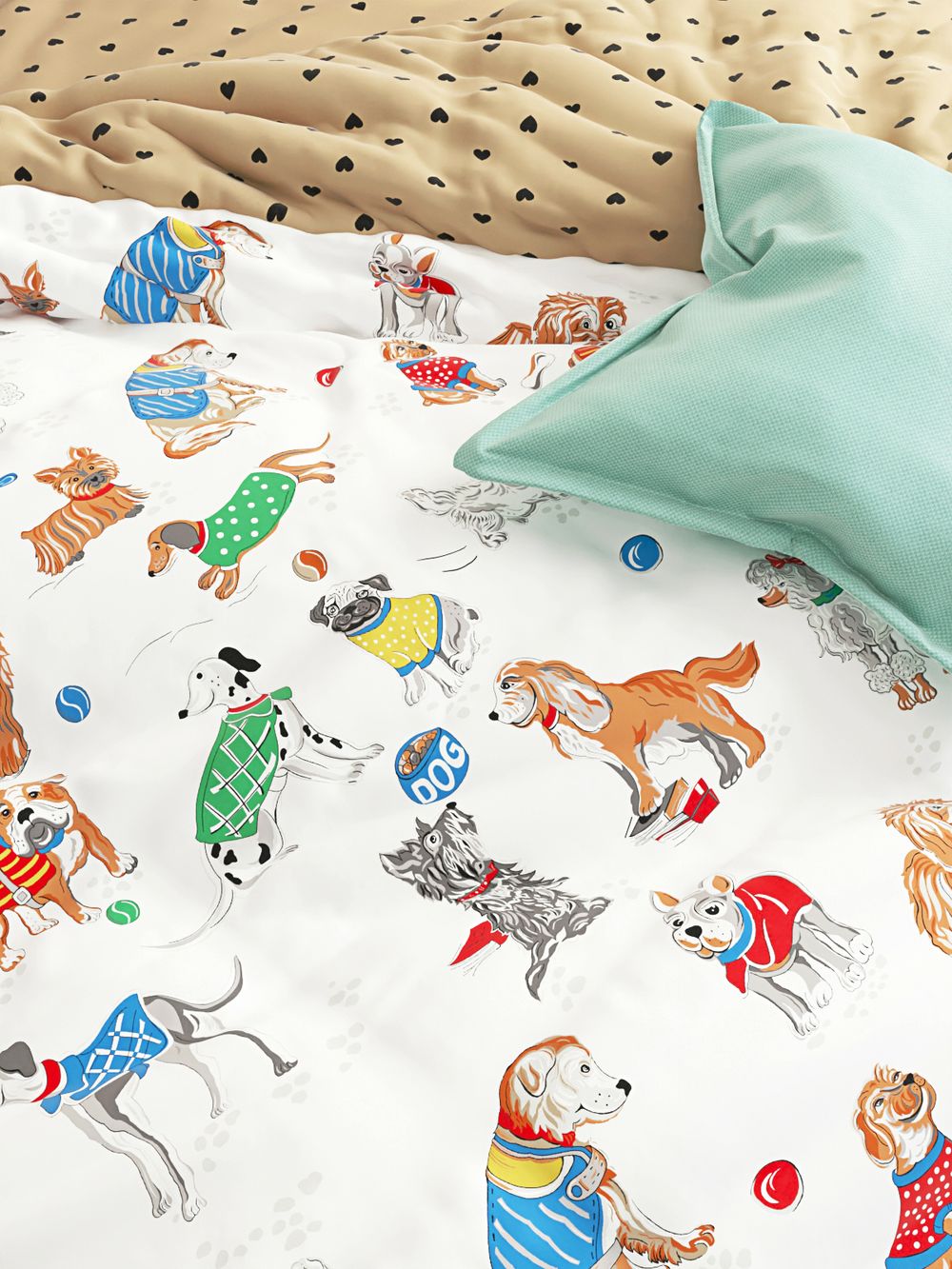 Пододеяльник Milky Garden "Dogs on white/Адель" 1,5-сп 145х215 см