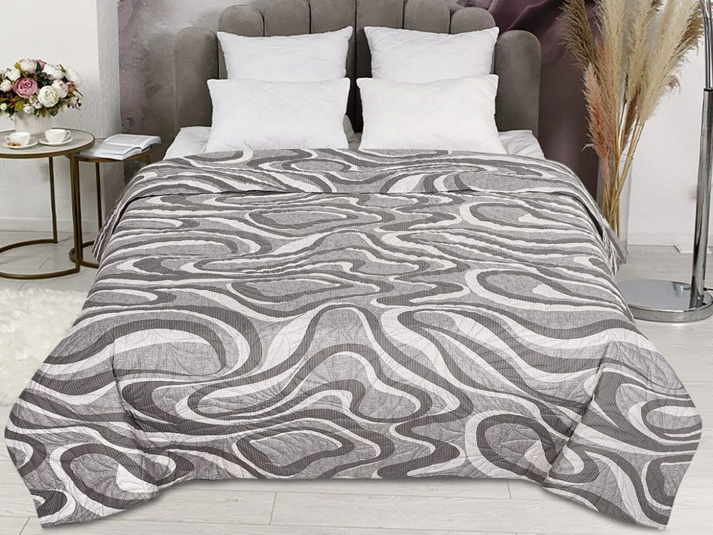 Покрывало на кровать, стеганое, поплин с размерами 215х220