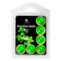Набор из 6 шариков с массажным маслом с ароматом мяты Secret Play Brazilian Balls