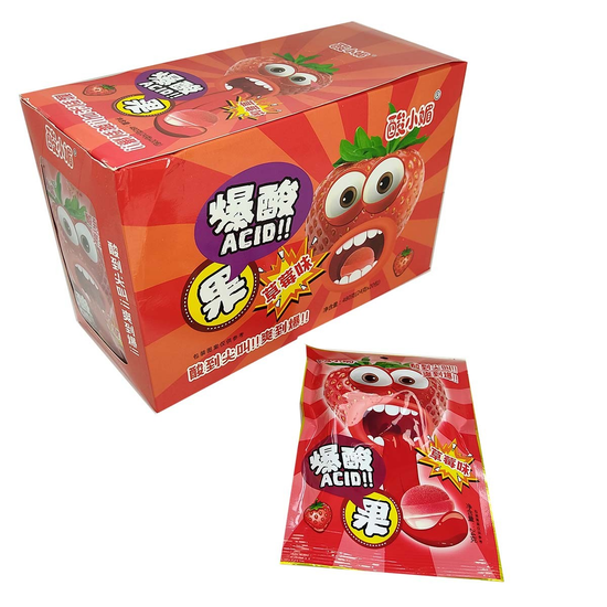 Леденцы кислые ACID!! со вкусом клубники, 24гр