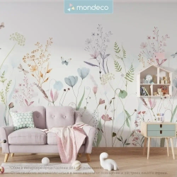 Фотообои для девочки в детскую Цветы 500х270 см флизелиновые на стену Мондеко
