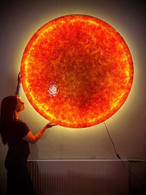 Панно светильник - Солнце (150 см) на стену