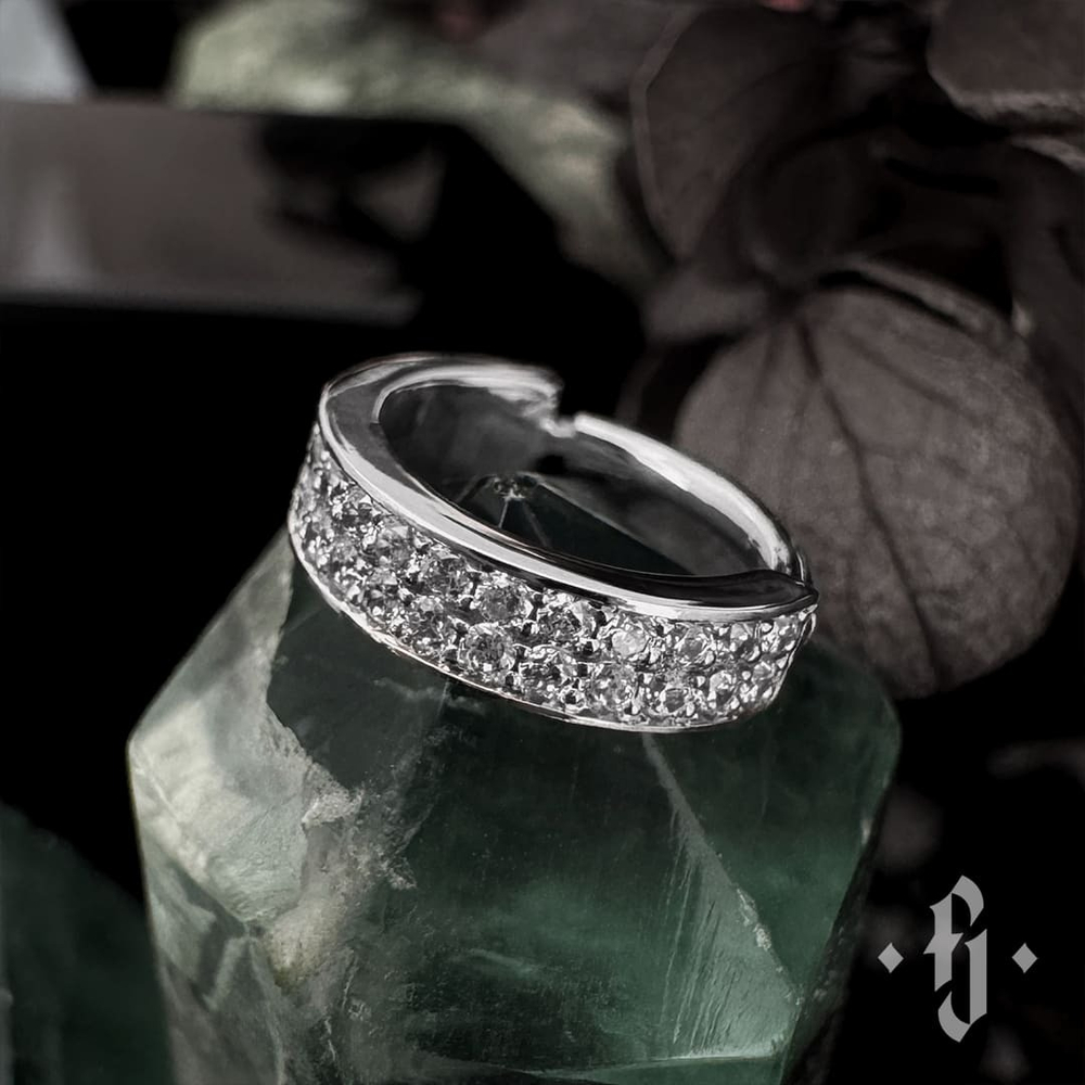 Кликер "Alcor" - Белое золото - White CZ