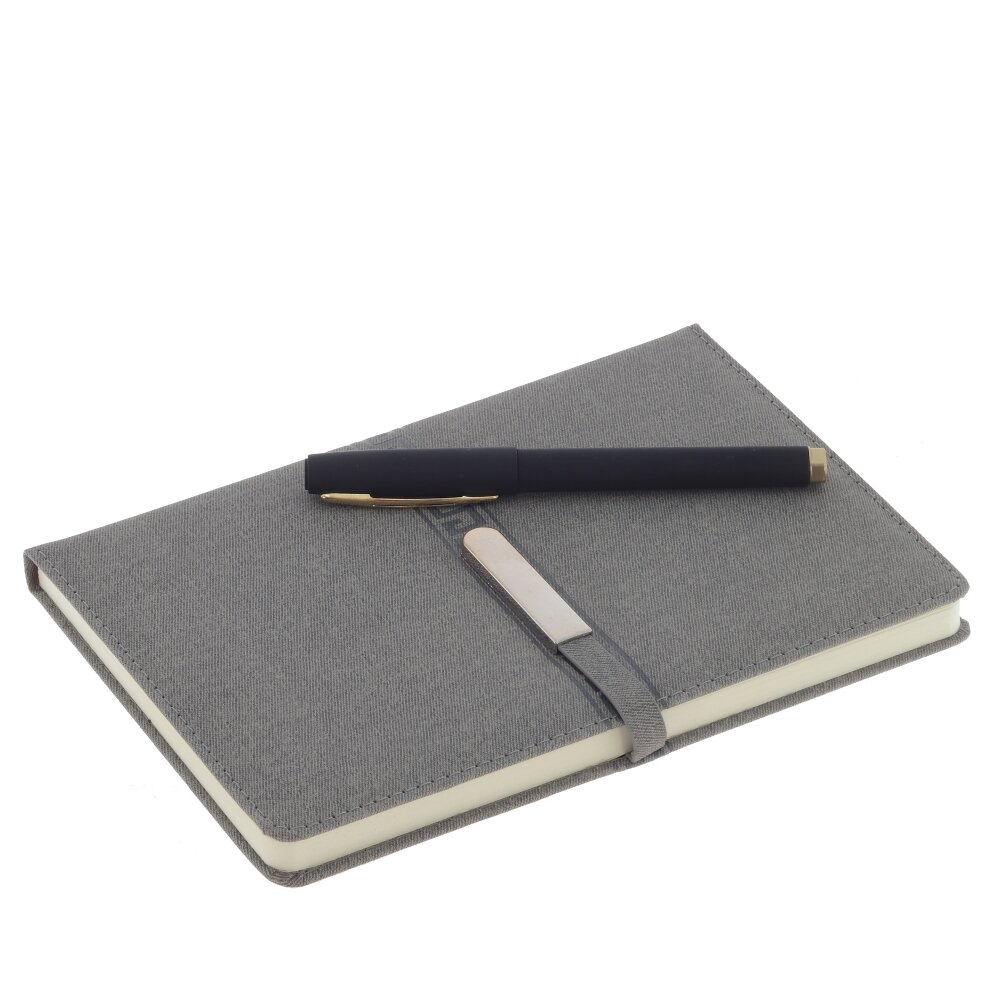 Набор блокнот и ручка, серый