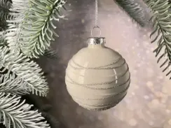 Набор стеклянных шаров Вьюга 70 мм., 18 шт., серебро, Christmas DeLuxe (86789)