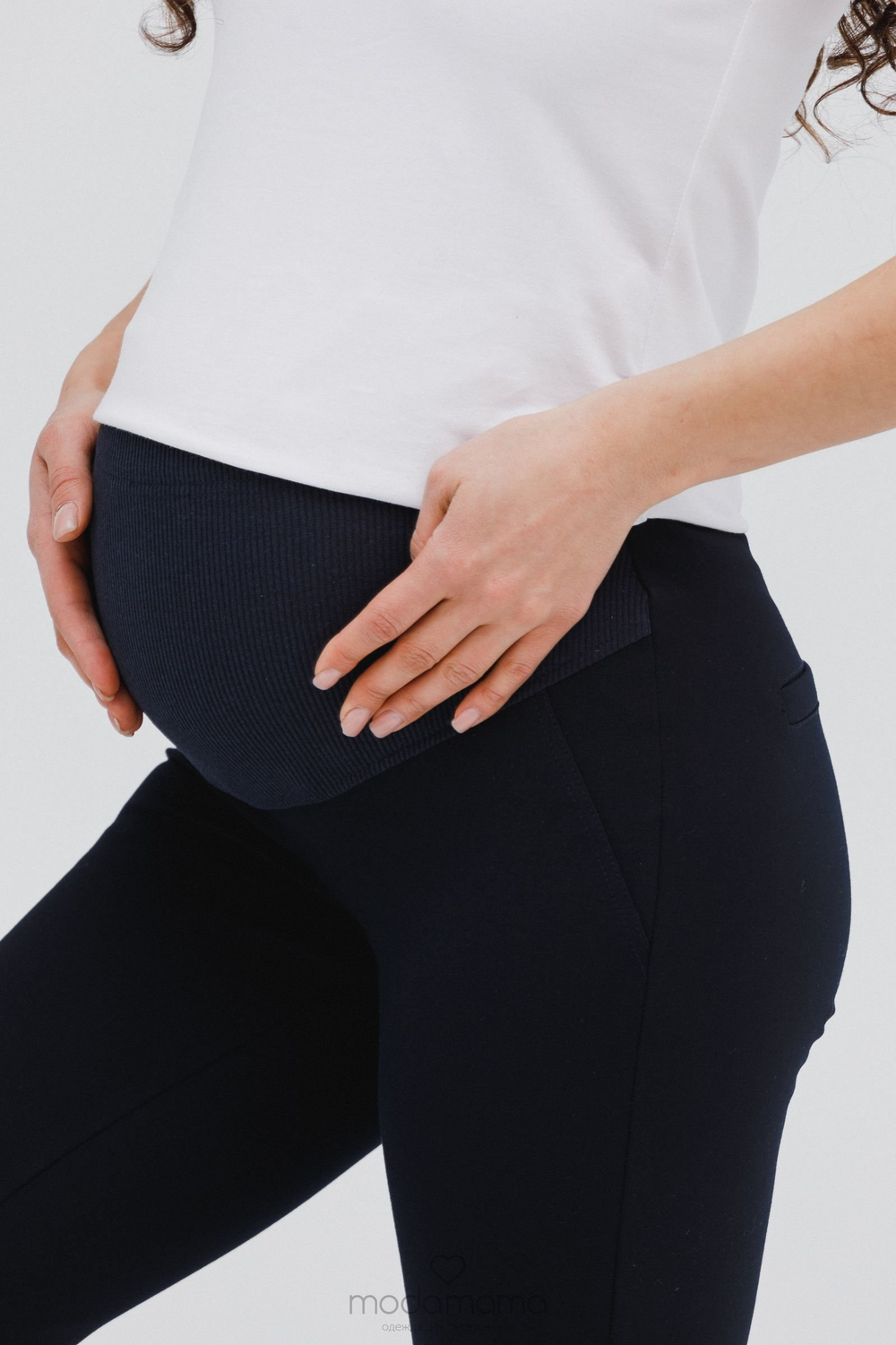 Брюки женские для беремнных без начеса плотные черные тр-820