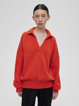 AIM  свободного кроя, оранжевый. 50% шерсть мериноса.