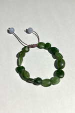 Браслет JADE из зеленого нефрита на нити