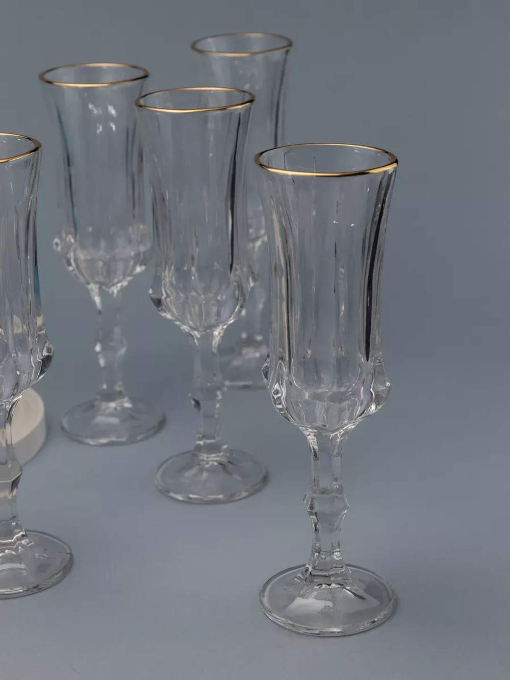 Набор бокалов для шампанского, 160 мл. 6 шт, с золотом