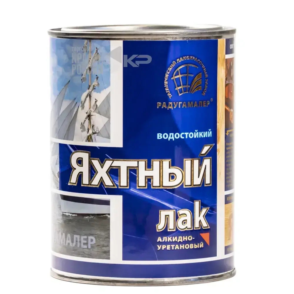 Лак яхтный для дерева глянцевый бесцветный 0.9л, РАДУГАМАЛЕР / быстросохнущий, высокопрочный, атмосферостойкий, водостойкий, устойчив к УФ - излучению