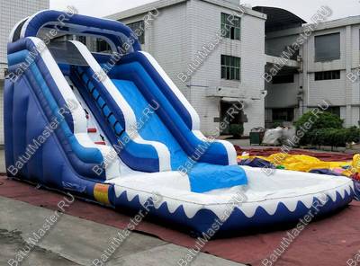 Надувная горка "Синяя тучка" размер 9*4*6 м