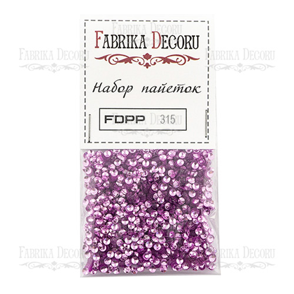 Набор пайеток №315, 4мм, фиолетовый цвет, Fabrika Decoru