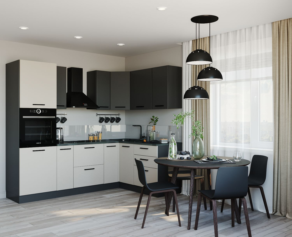 Кухонный гарнитур угловой Бланка 2400х1600 (38мм)