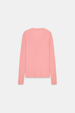 ZARА КАРДИГАН ИЗ 100% ШЕРСТИ В РУБЧИК, РОЗОВЫЙ