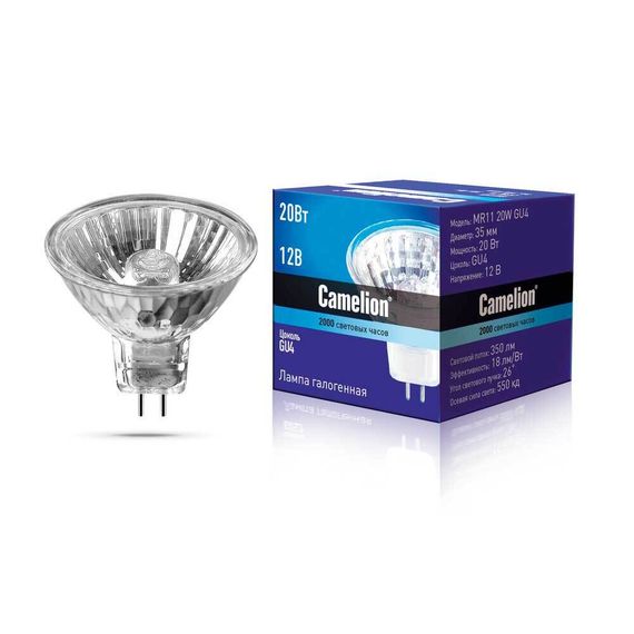 Лампа галогенная Camelion MR11 20W GU4 3000K 3058