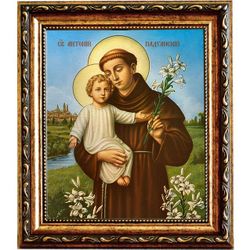 Антоний Падуанский святой. Икона на холсте.