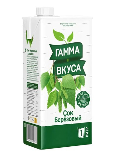 Сок Березовый с сахаром 1л. Гамма вкуса