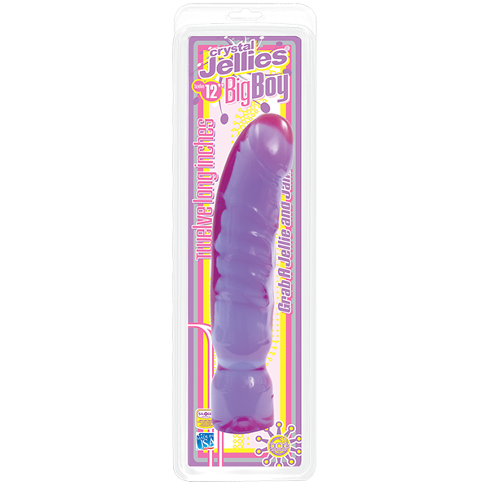 Фаллоимитатор на присоске фиолетовый Crystal Jellies 12 Big Boy - Purple