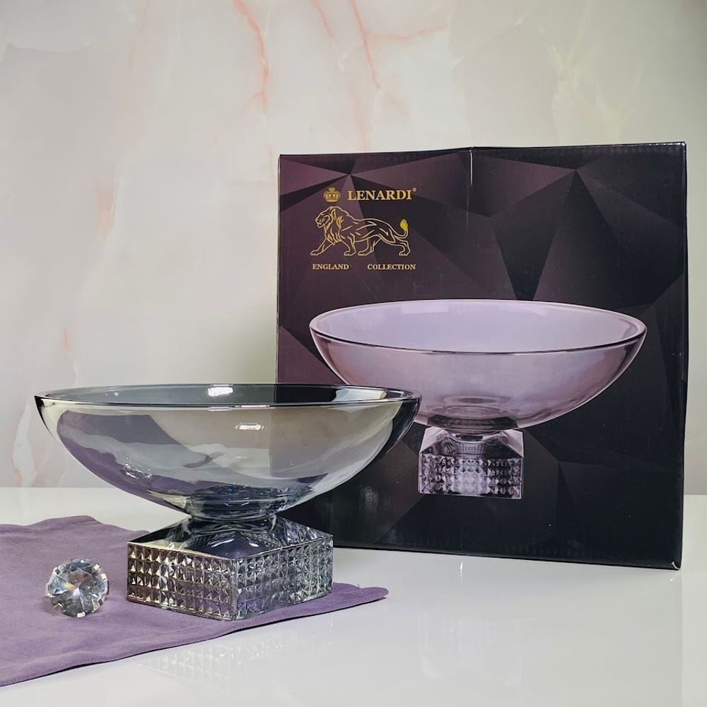 Lenardi 200-129 Фруктовница 27,5см на ножке в под.уп. (х4)Стекло