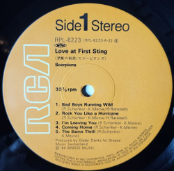 Винтажная виниловая пластинка LP Scorpions Love At First Sting (Japan 1984) (Obi) Still Loving You