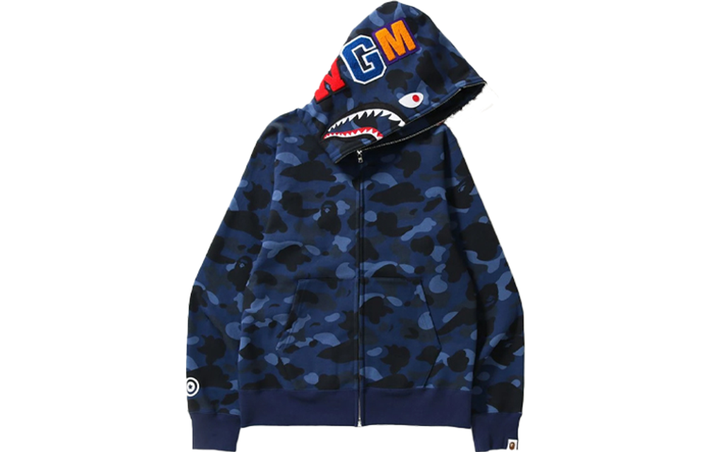 A Bathing Ape Color Camo Shark Full Zip Худи синий