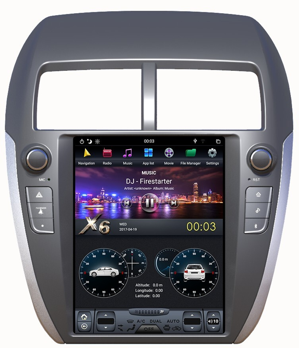 Магнитола для Mitsubishi ASX/RVR 2010-2016, Peugeot 4008, Citroen C4 Aircross - Carmedia ZF-1167-DSP вертикальный экран 10.4" в стиле "Тесла" на Android 9, 4/64ГБ