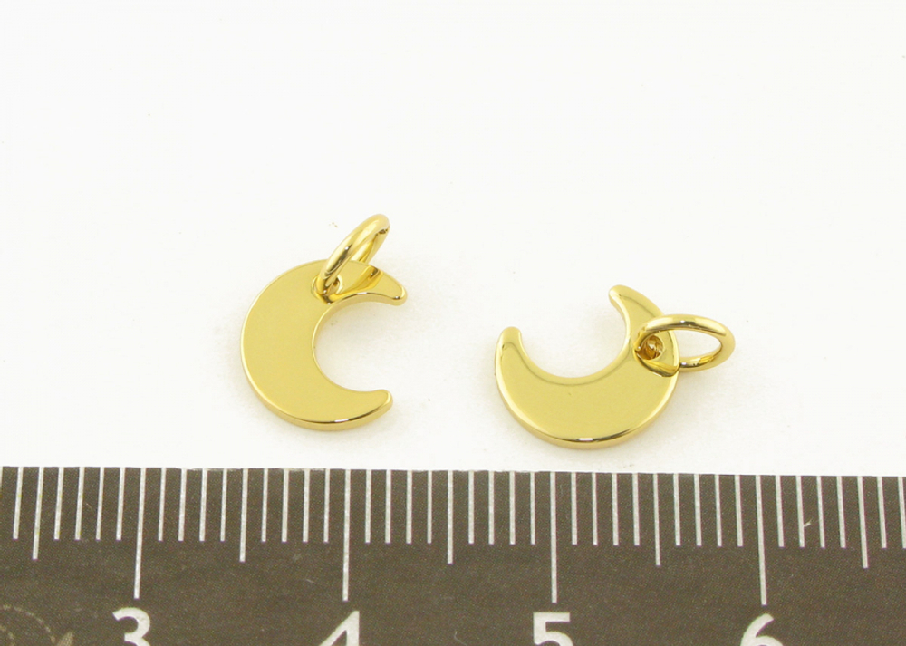 f764 Подвеска "Луна мини" с колечком 9*8мм, позолота