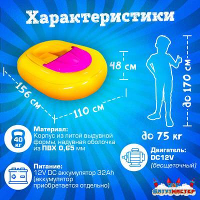 Электрическая бамперная лодка «Манго солнечный» на часовом механизме