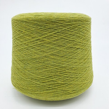 Пряжа Zegna Baruffa Supergeelong 1/15 (100% мериносовая шерсть кардная), 1500м/100гр, зелено-желтый меланж