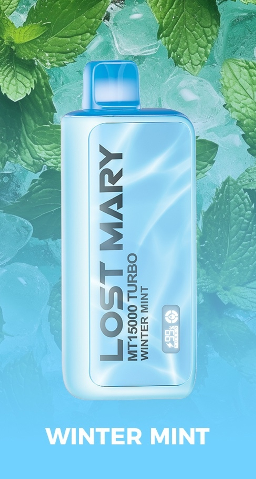 Lost mary MT15000 Turbo Winter mint - зимняя мята 15000 затяжек 20мг Hard (2% Hard)