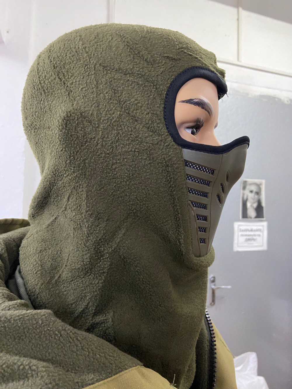 Балаклава флисовая утеплённая с маской олива