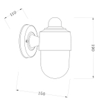 Уличный настенный светильник 10Вт E27, пластик, чёрный