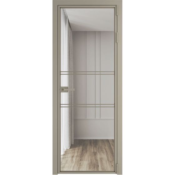 Алюминиевая дверь 2AХ никель матовый стекло прозрачное