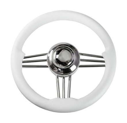 Рулевое колесо Osculati, диаметр 350 мм, цвет белый (имитация кожи)