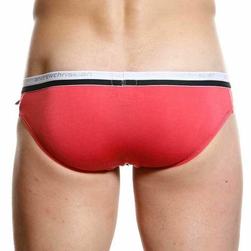 Мужские трусы брифы красные Andrew Christian V Slim Holiday Brief Red