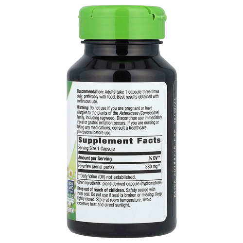 Nature's Way, Пиретрум девичий, 380 мг, 100 веганских капсул