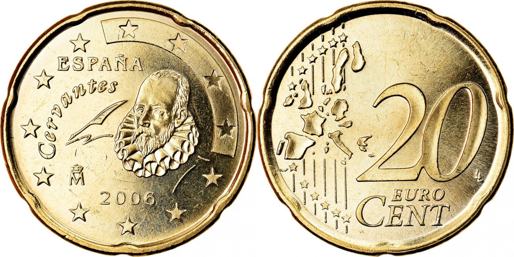 Испания 20 евроцентов, 1999-2006 XF