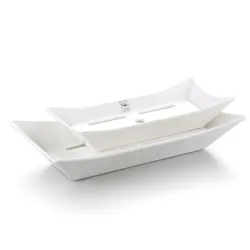Блюдо для подачи 36*19*7,5 см прямоуг. White пластик меламин P.L. Proff Cuisine