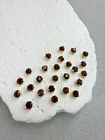 Шатоны 4 мм, Дымчатый топаз в золоте, 25 шт