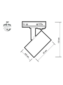 Трековый светильник PTR 36 под лампу с цоколем GU10 BL 230V IP20